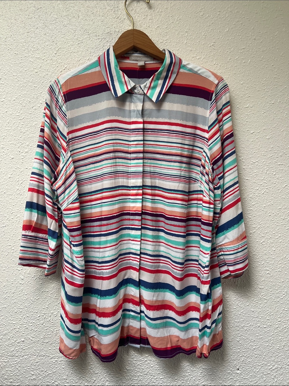 Women’s Multicolor Striped Button-Front Shirt